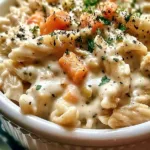 Creamy Chicken Pot Pie Pasta Ready to Serve