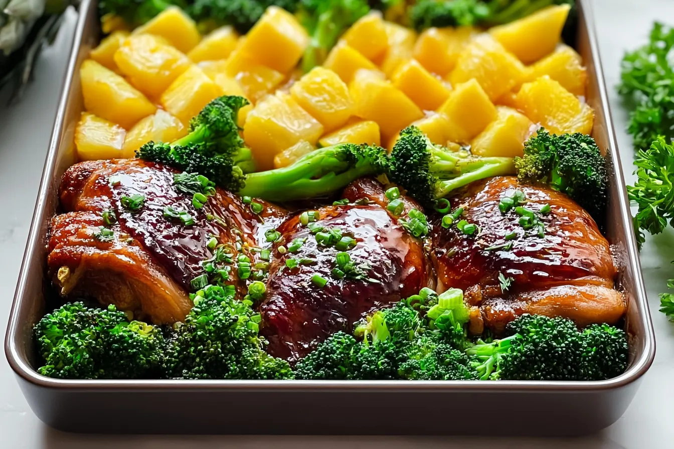 Pineapple Chicken Sheet Pan Dinner 