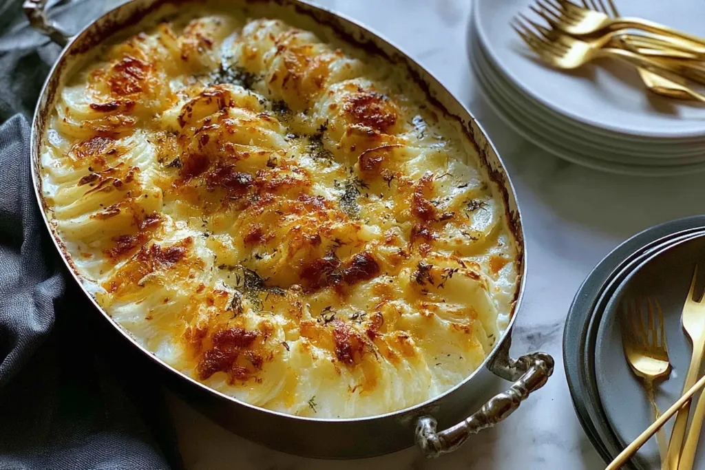 Potatoes Au Gratin in a Creamy Cheese Sauce