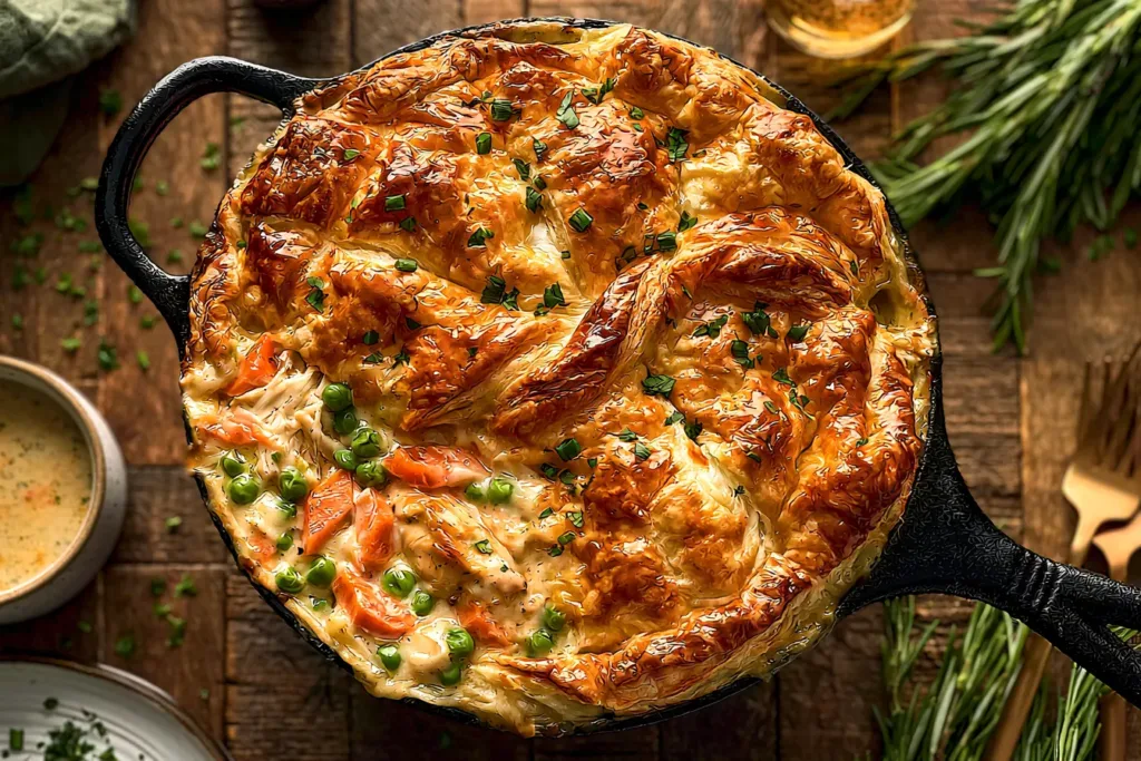 Delicious Puff Pastry Chicken Pot Pie Freshly Baked