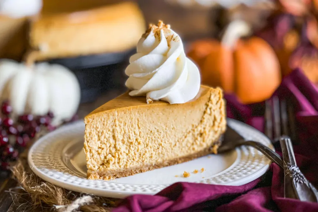 Irresistible Pumpkin Cheesecake Slice