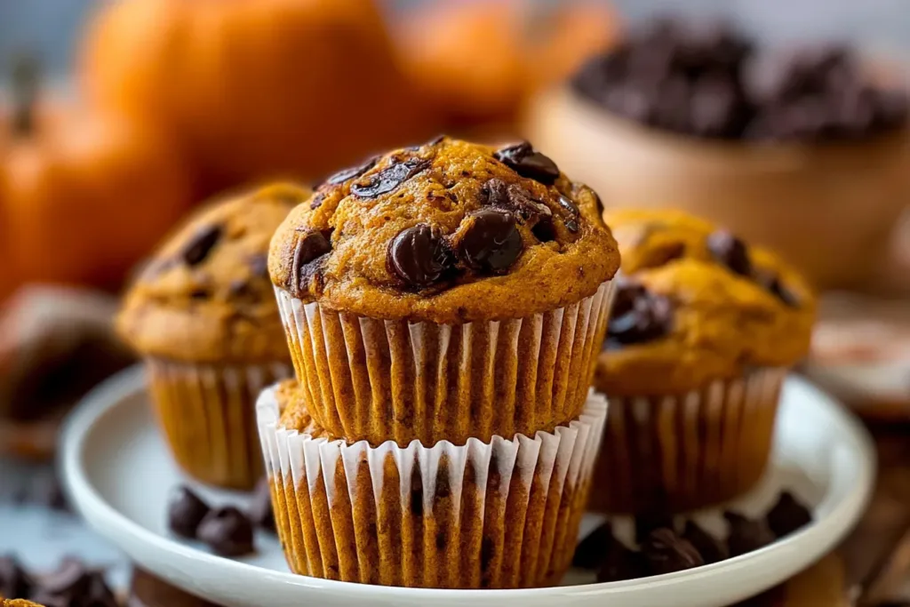 Pumpkin Chocolate Chip Muffins Freshly Baked
