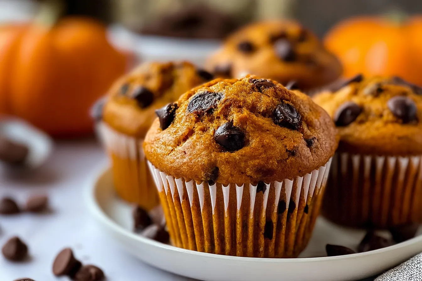 Pumpkin Chocolate Chip Muffins (Easy Recipe)