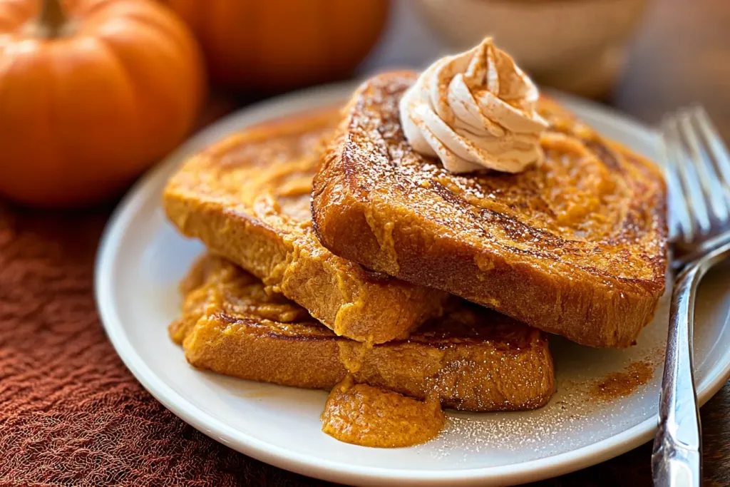 Pumpkin French Toast on a Plate