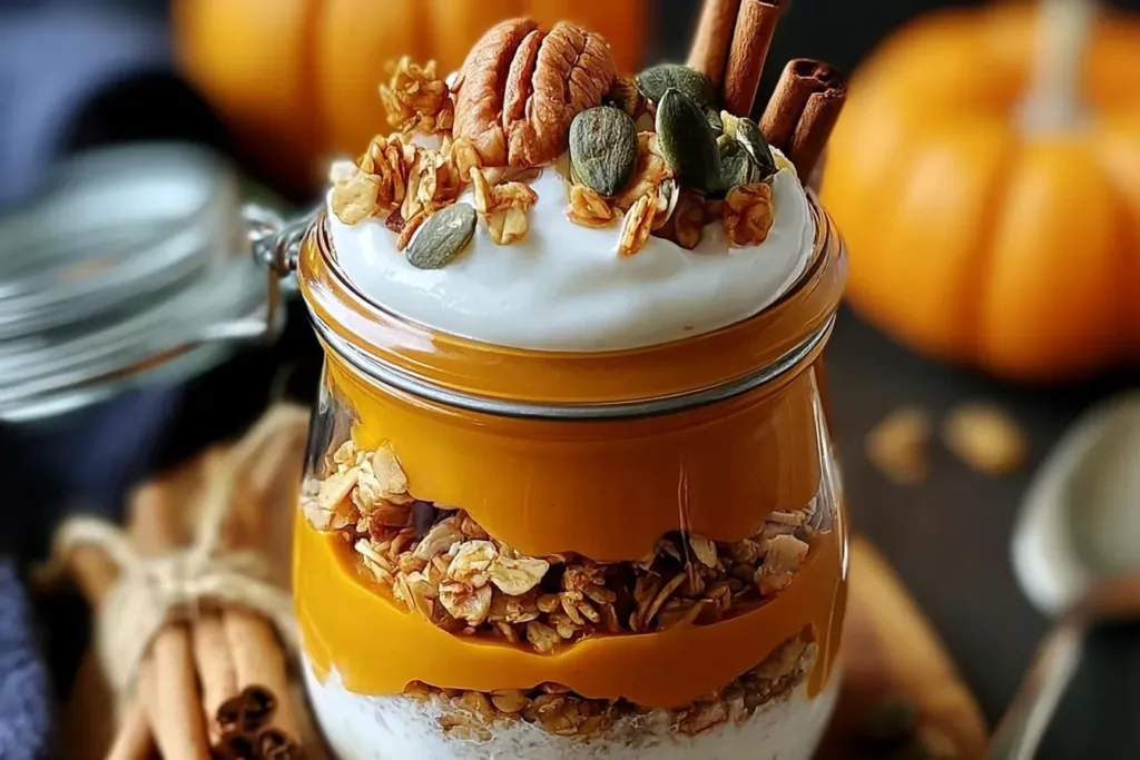 Delicious Pumpkin Overnight Oats in a Jar