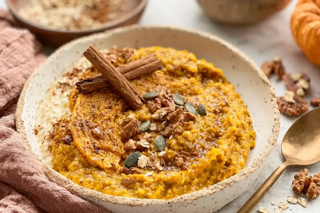 Quick Pumpkin Oatmeal Bowl