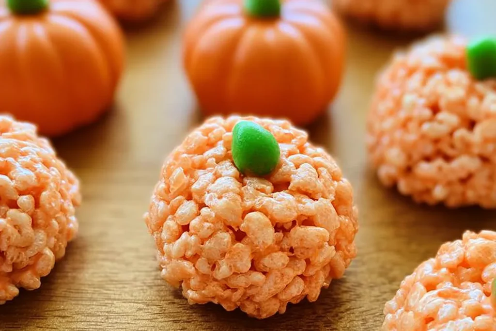 Delicious Rice Krispie Treat Pumpkins Ready for Fall