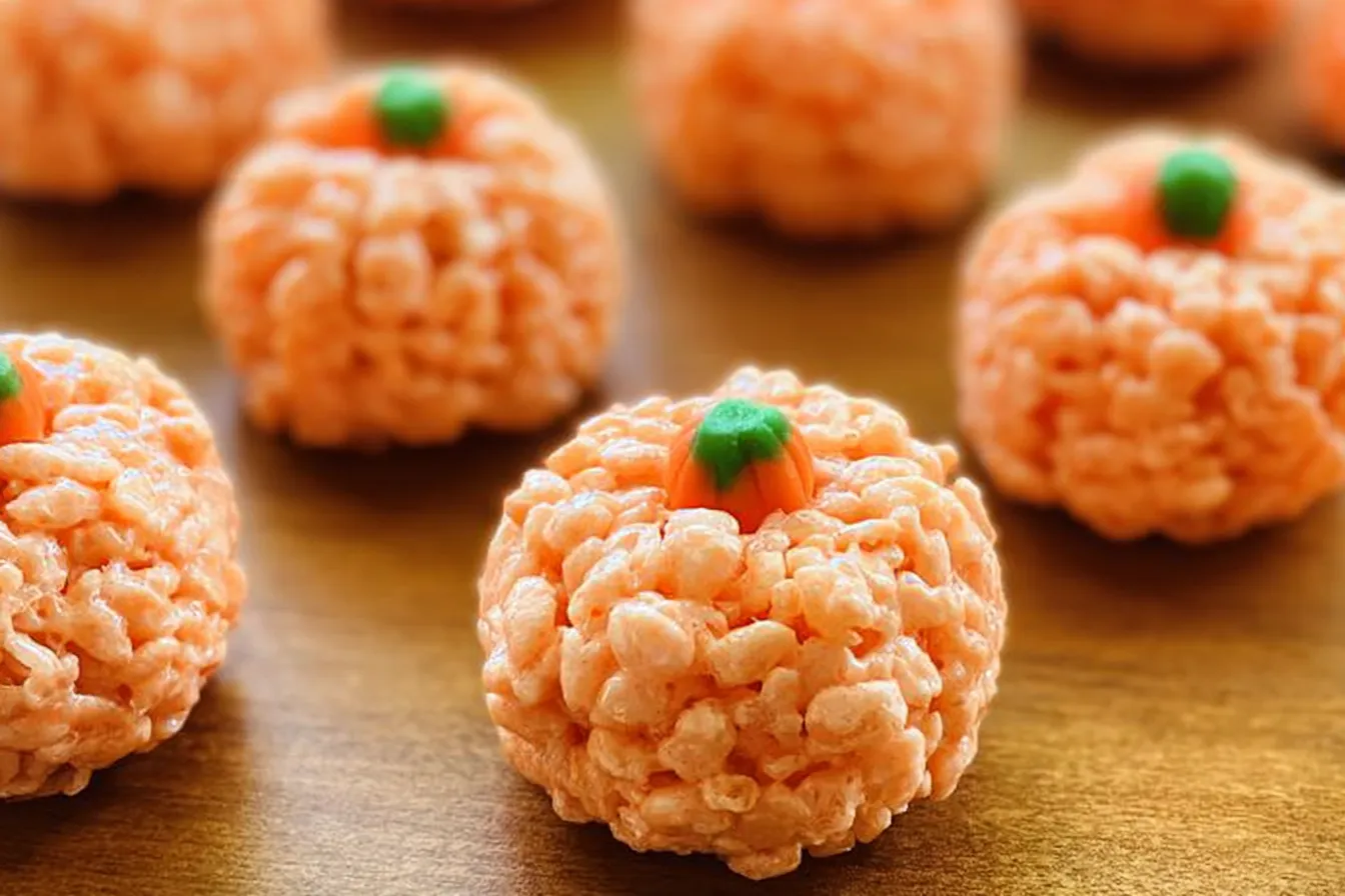 Rice Krispie Treat Pumpkins 