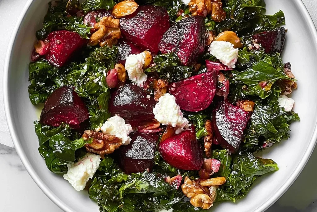 Roasted Beet and Kale Salad: A Deliciously Nutritious Delight 3 Colorful Roasted Beet and Kale Salad