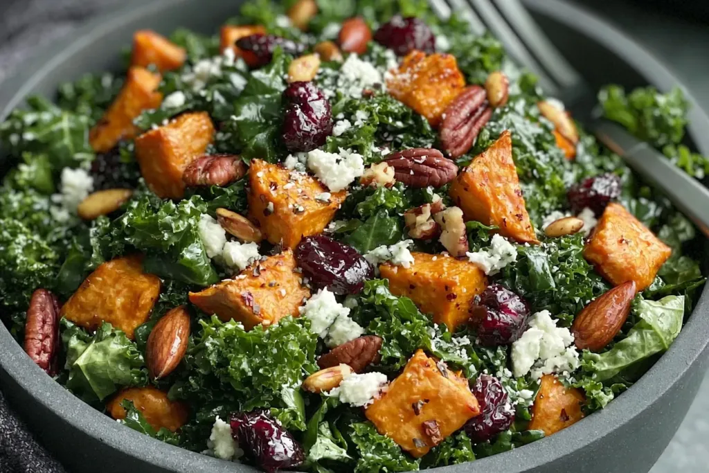 Vibrant Roasted Sweet Potato Kale Salad