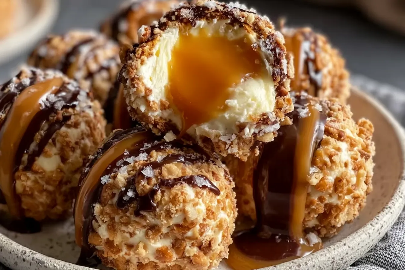 Salted Caramel Pretzel Cheesecake Balls (Easy No-Bake Recipe!) 