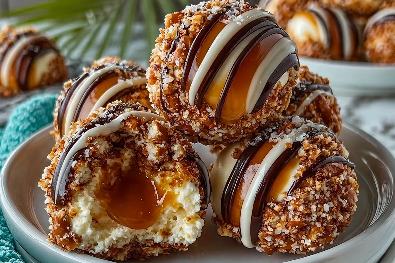 Salted Caramel Pretzel Cheesecake Balls 