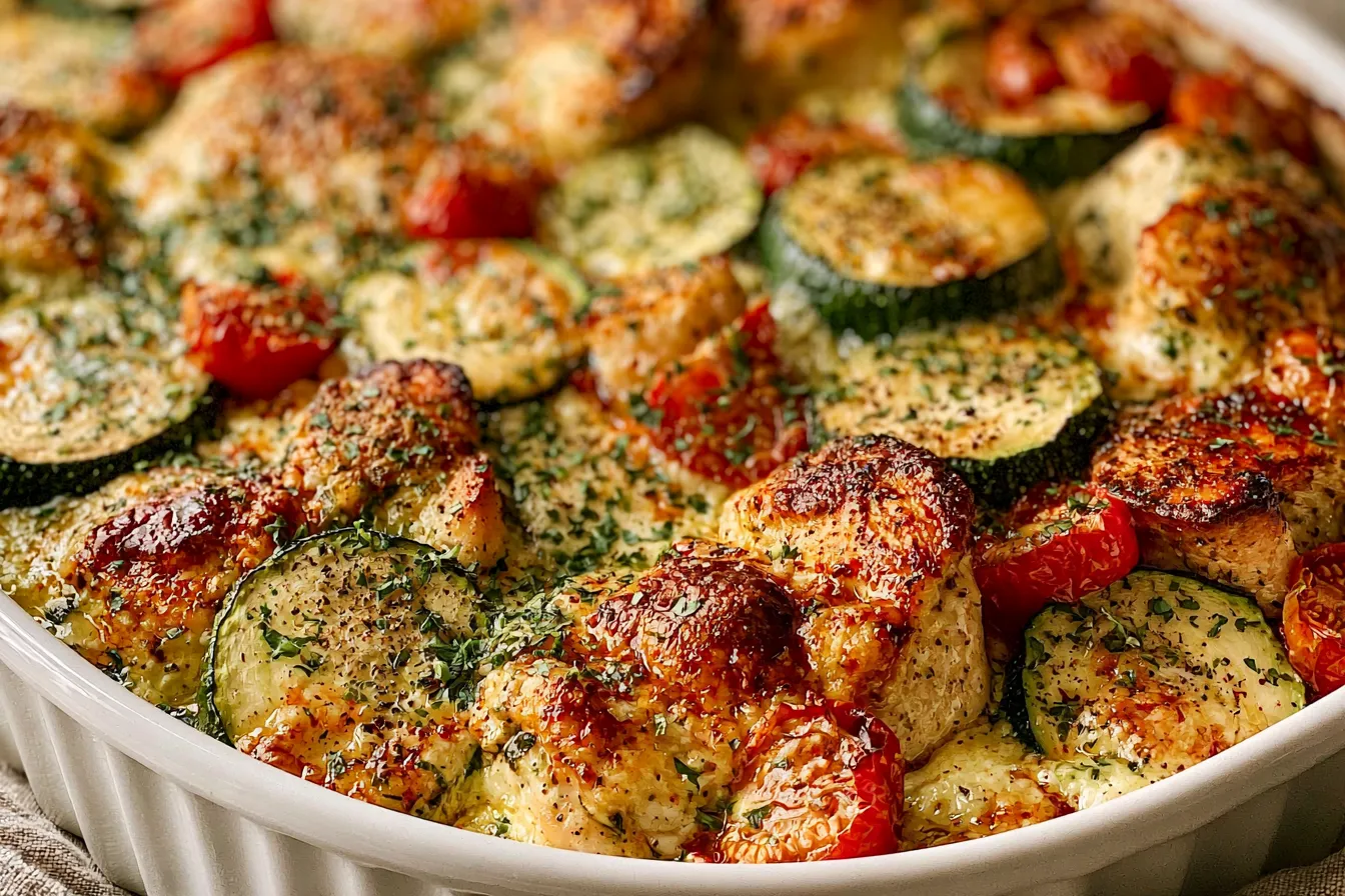 Savory Mediterranean Chicken Zucchini Bake – Delightful & Healthy! 4 Savory Mediterranean Chicken Zucchini Bake – Wholesome and Delightful!