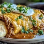 Savory Smothered Ground Beef Burritos with Creamy Chipotle Delight Image