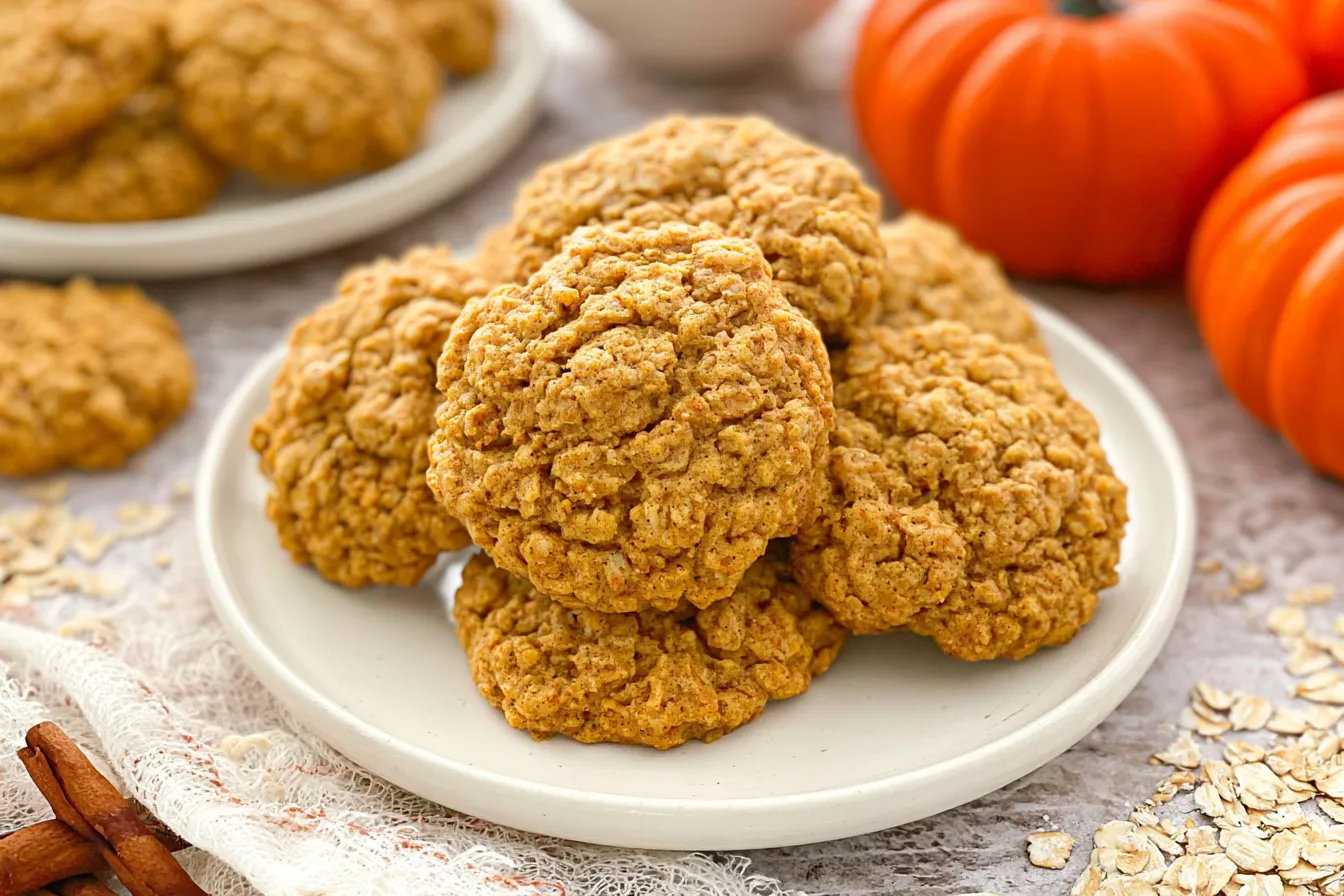 Soft and Chewy Pumpkin Oatmeal Cookies 