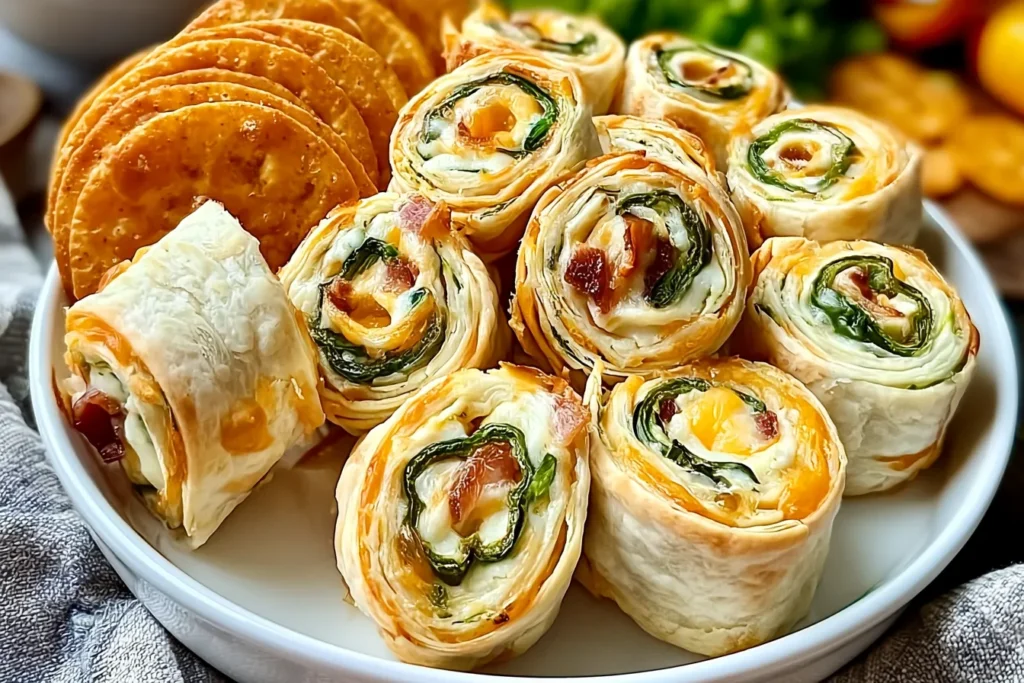 Delicious Spicy Jalapeno Popper Pinwheels & RITZ Crisp Thins