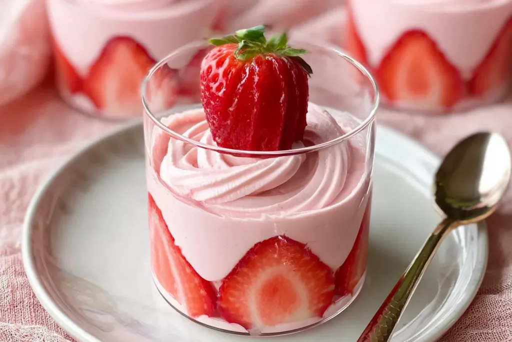 Delicious Strawberry Mousse in a Glass