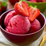 Delicious Strawberry Sorbet Served in a Bowl