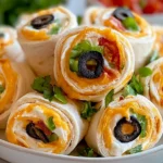 Taco Cream Cheese Pinwheels Ready to Serve