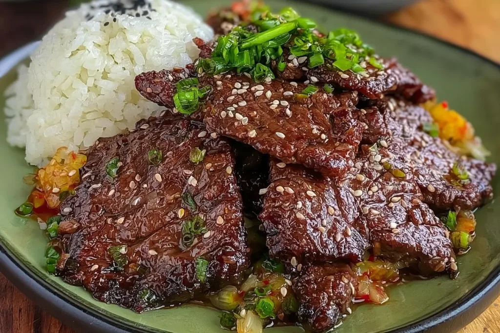 Tender Beef Bulgogi: Korean BBQ with Sesame and Scallions