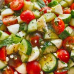 Vibrant Tomato Cucumber Mozzarella Salad Bowl