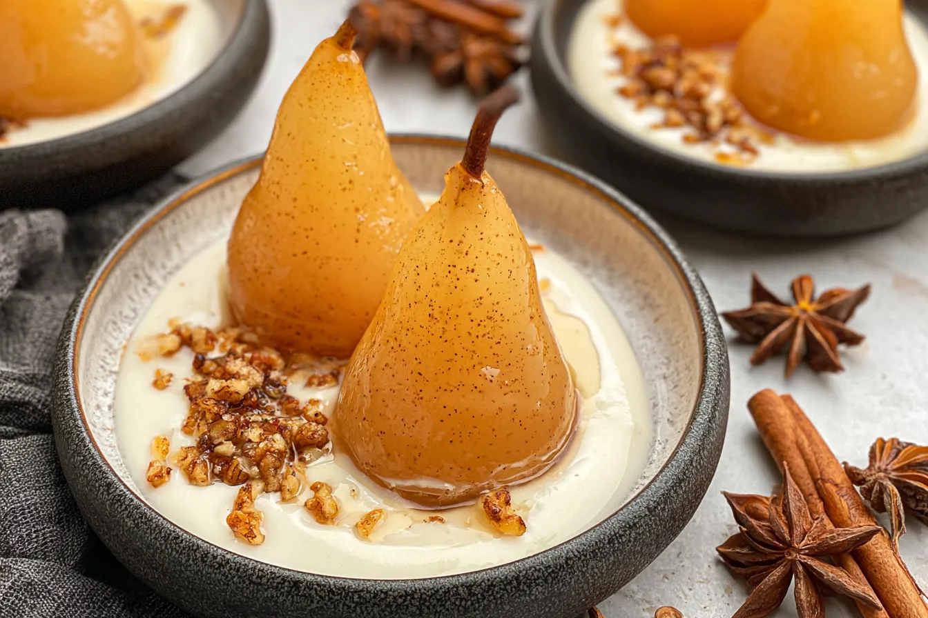 Vanilla Bourbon Poached Pears: A Decadent Delight 4 Vanilla Bourbon Poached Pears