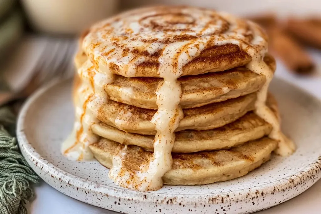 Vegan Cinnamon Roll Pancakes: A Delicious Breakfast Delight 3 Vegan Cinnamon Roll Pancakes Ready to Serve