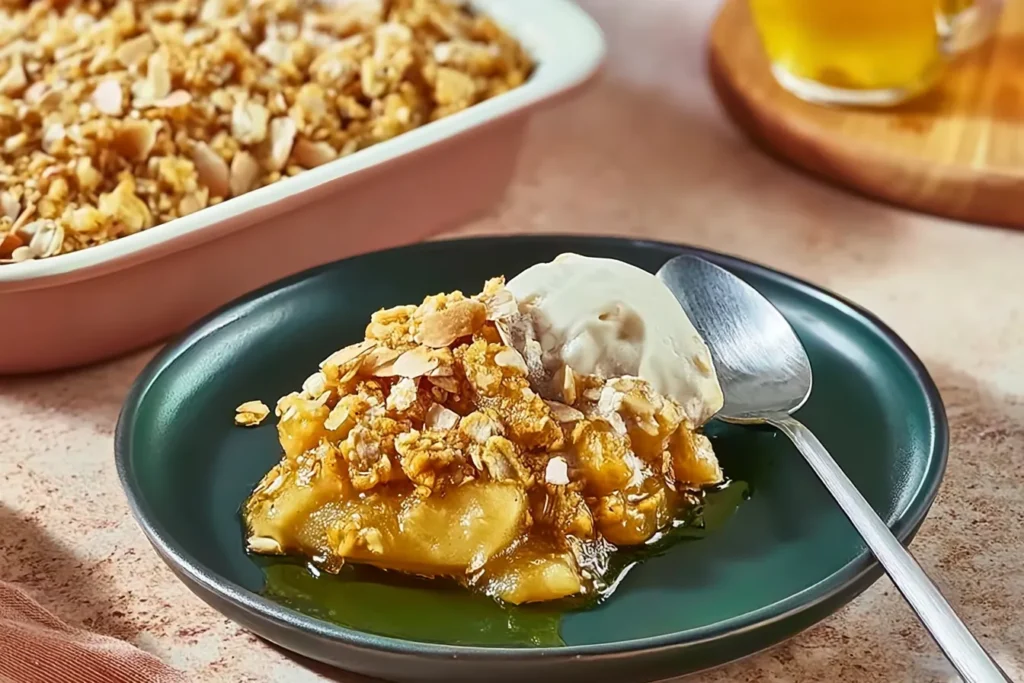 Warm Apple and Pear Crumble Ready to Enjoy