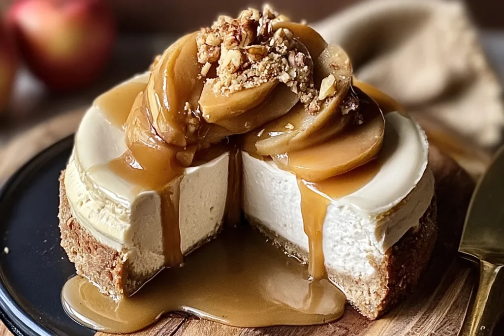 Apple Cider Cheesecake Slice