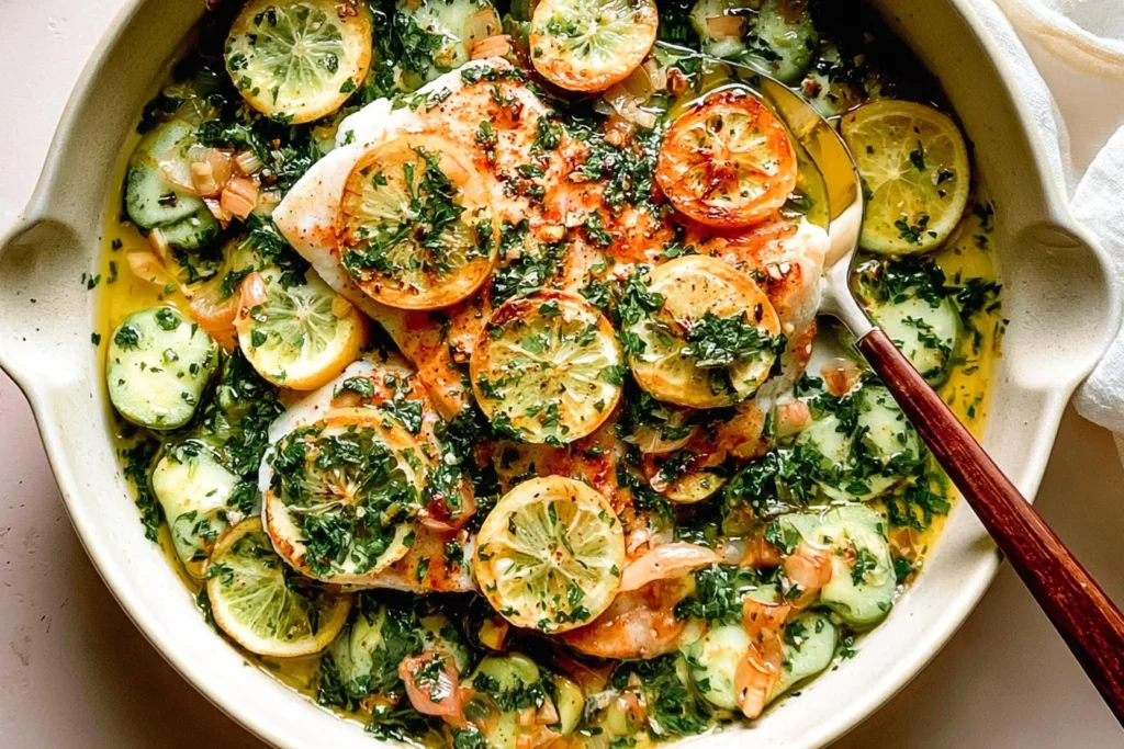 Baked Cod with Herbed-Lemon Butter Plated