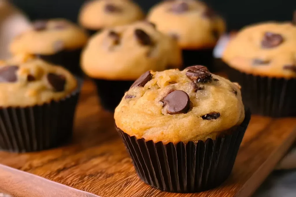 Mouthwatering Banana Chocolate Chip Muffins on a Plate