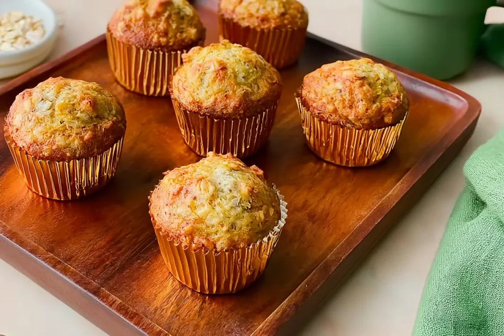 Delicious Banana Oat Muffins Fresh Out of the Oven