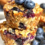 Blueberry Banana Baked Oatmeal Cups Fresh Out of the Oven