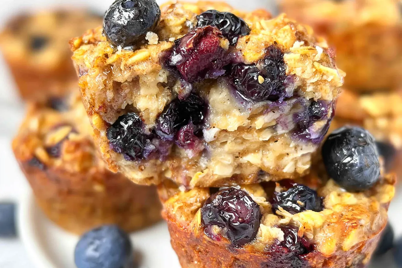 Blueberry Banana Baked Oatmeal Cups 