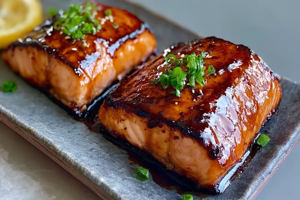Brown Sugar Glazed Salmon on a Beautiful Platter