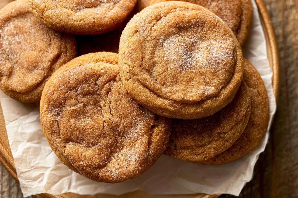 Chewy Pumpkin Snickerdoodle Cookies Freshly Baked