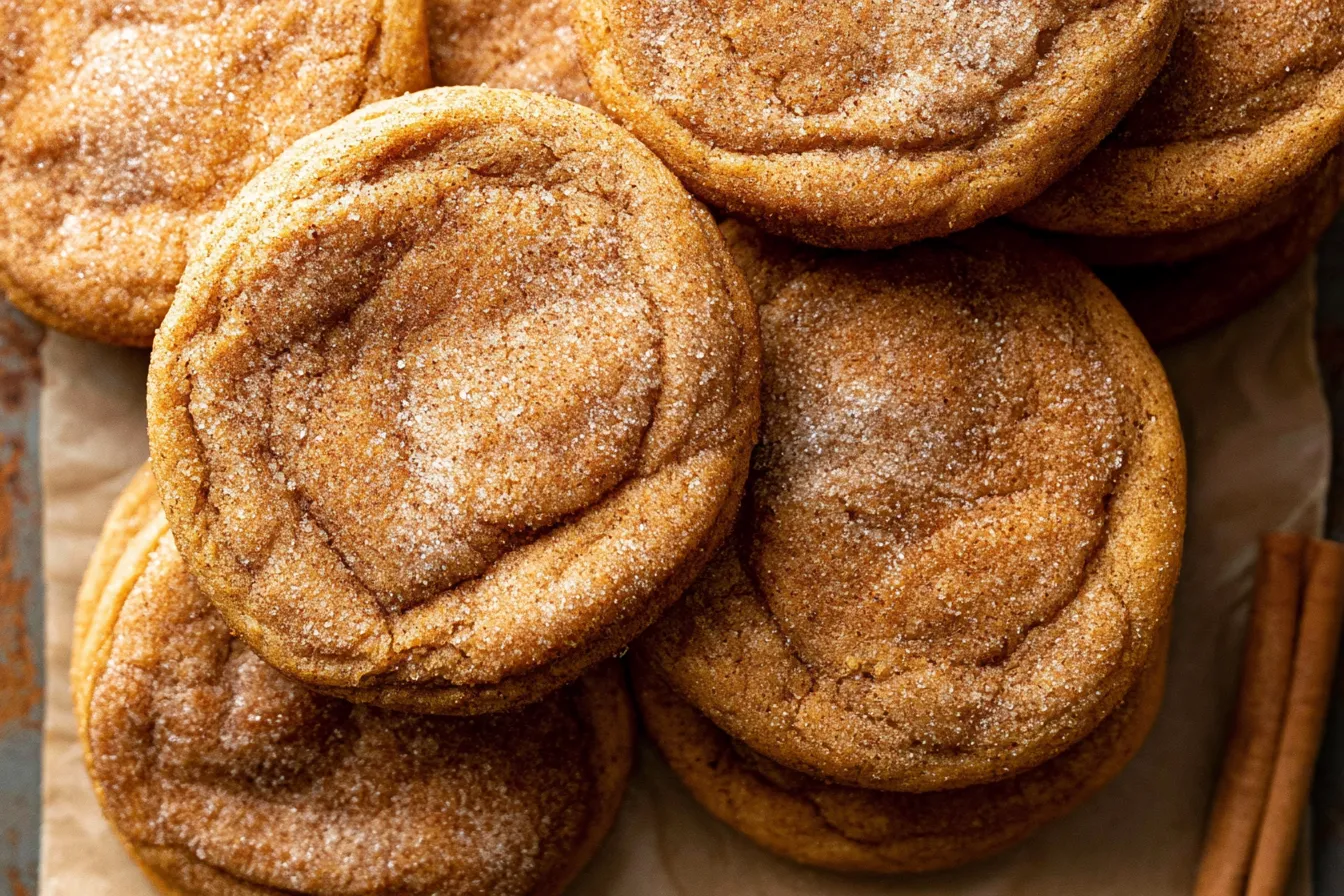 Chewy Pumpkin Snickerdoodle Cookies 