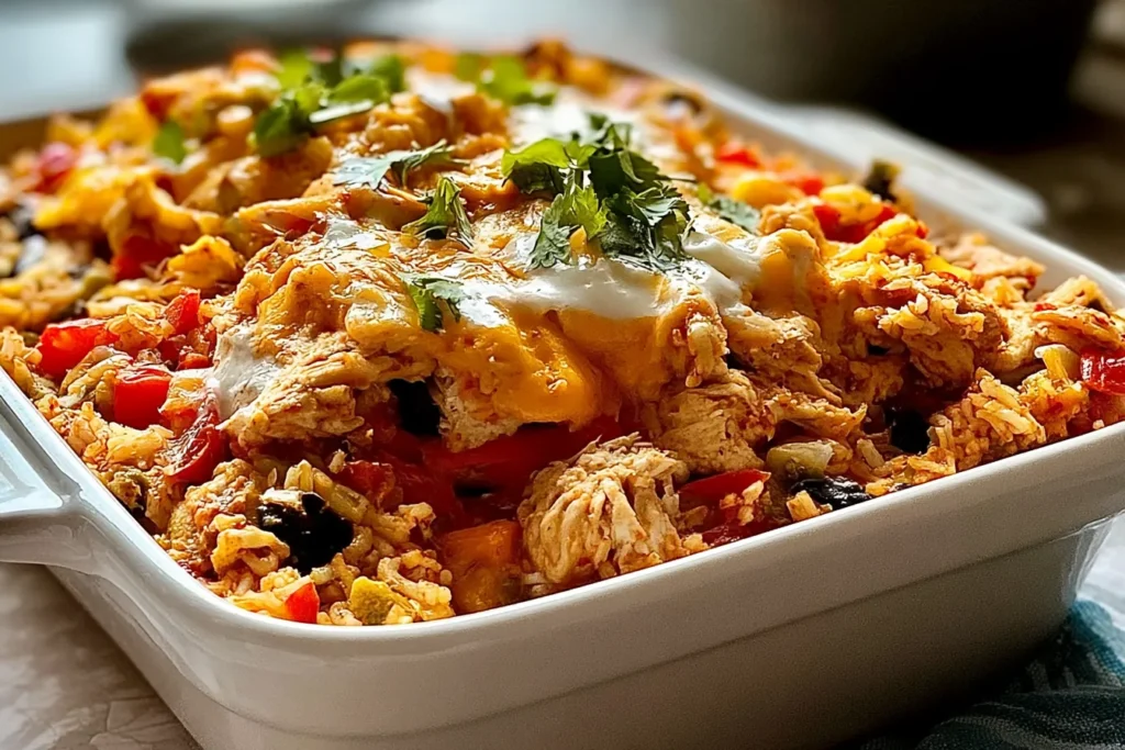 Delicious Chicken Fajita Casserole Ready to Serve