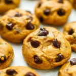 Classic Pumpkin Chocolate Chip Cookies on Baking Tray