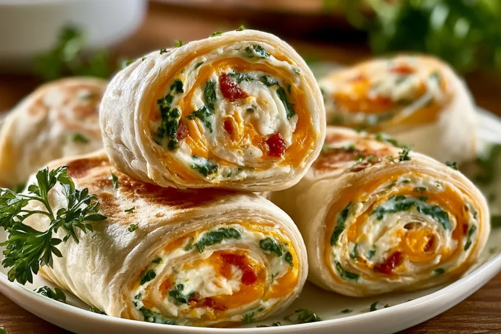 Cream Cheese Pinwheels Ready to Serve