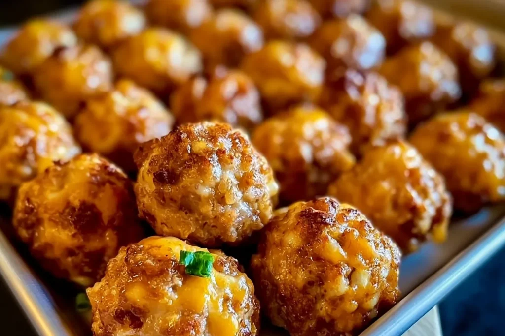 Cream Cheese Sausage Balls Freshly Baked