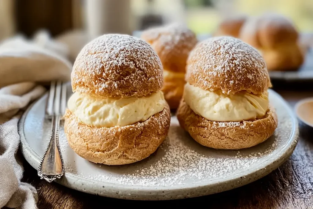 Delicious Homemade Cream Puffs Ready to Enjoy
