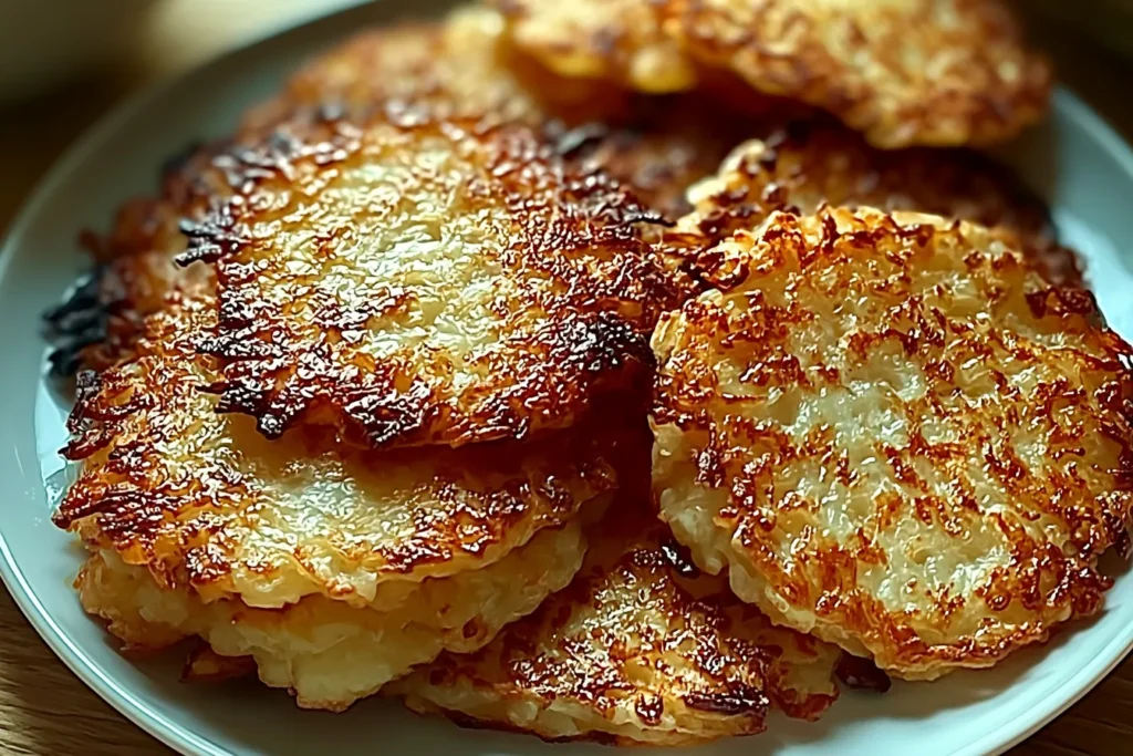 Golden Crispy German Potato Pancakes on a Plate