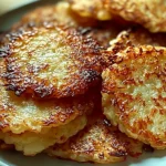 Crispy German Potato Pancakes You'll Fall in Love With 5 Golden Crispy German Potato Pancakes on a Plate
