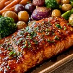 Easy Gochujang Glazed Salmon Sheet Pan Dinner - 30 Minutes! 5 Easy Gochujang Glazed Salmon Sheet Pan Dinner