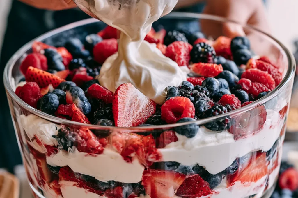 Easy No-Bake Berry Trifle Ready for Labor Day Celebration