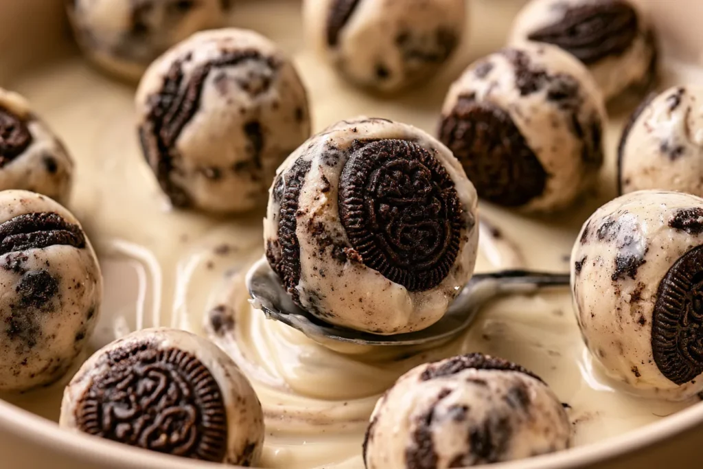 No-Bake Football Oreo Truffles on Game Day Table