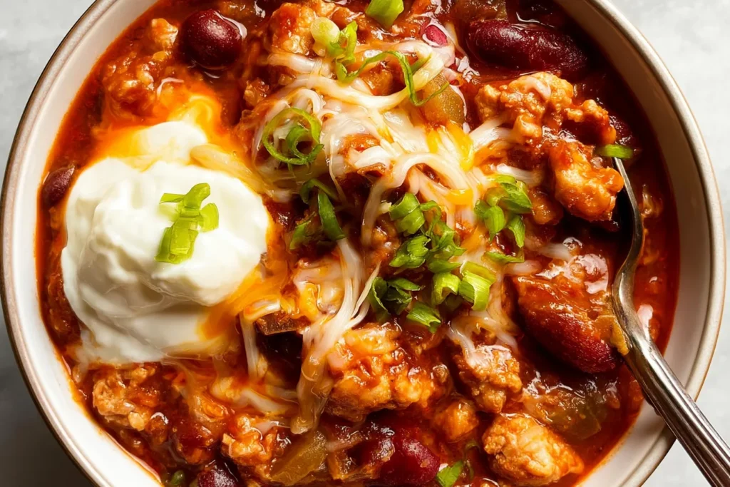 Easy Turkey Chili in a Bowl - Comfort Food Delight