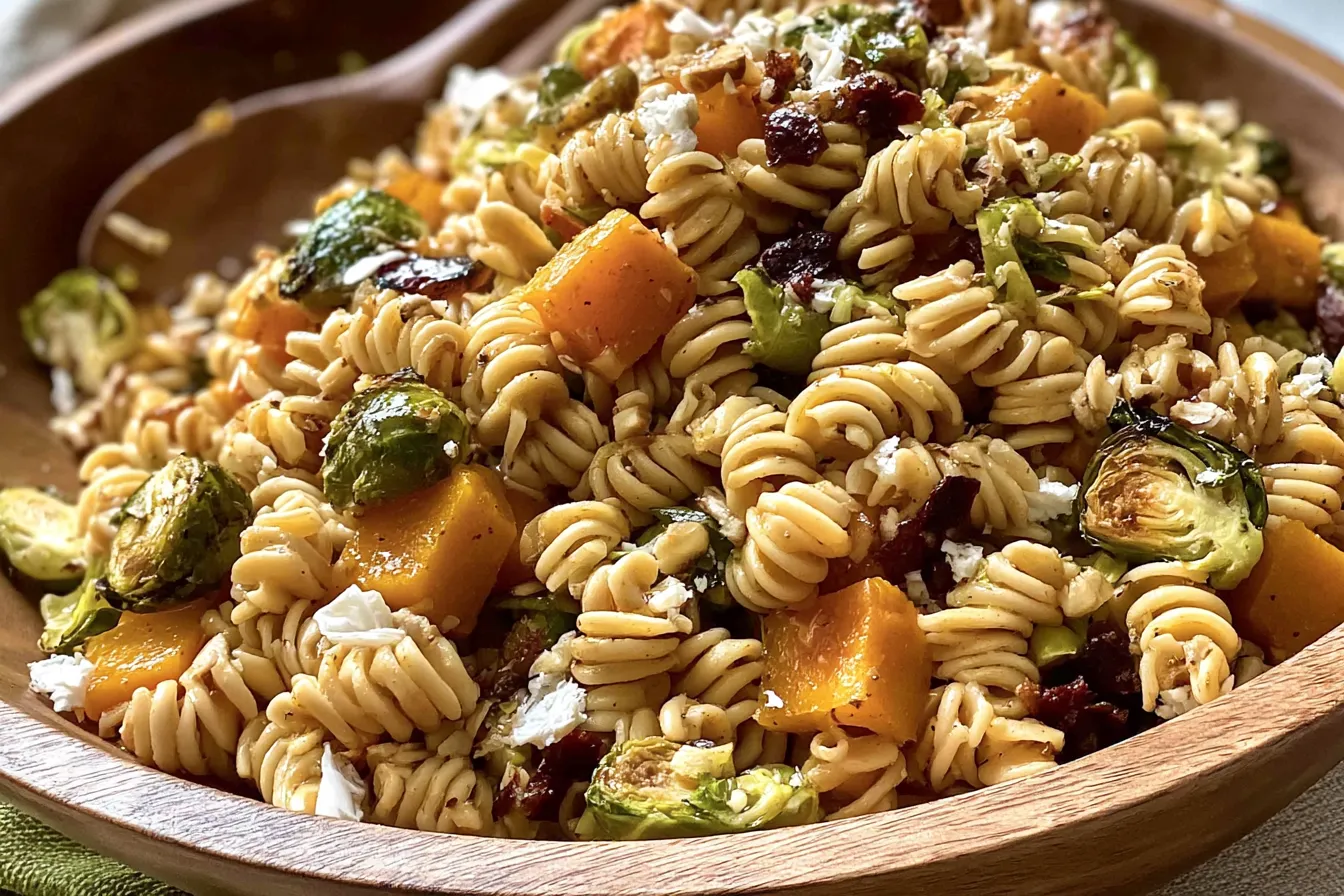 Fall Pasta Salad with Butternut Squash and Brussels 
