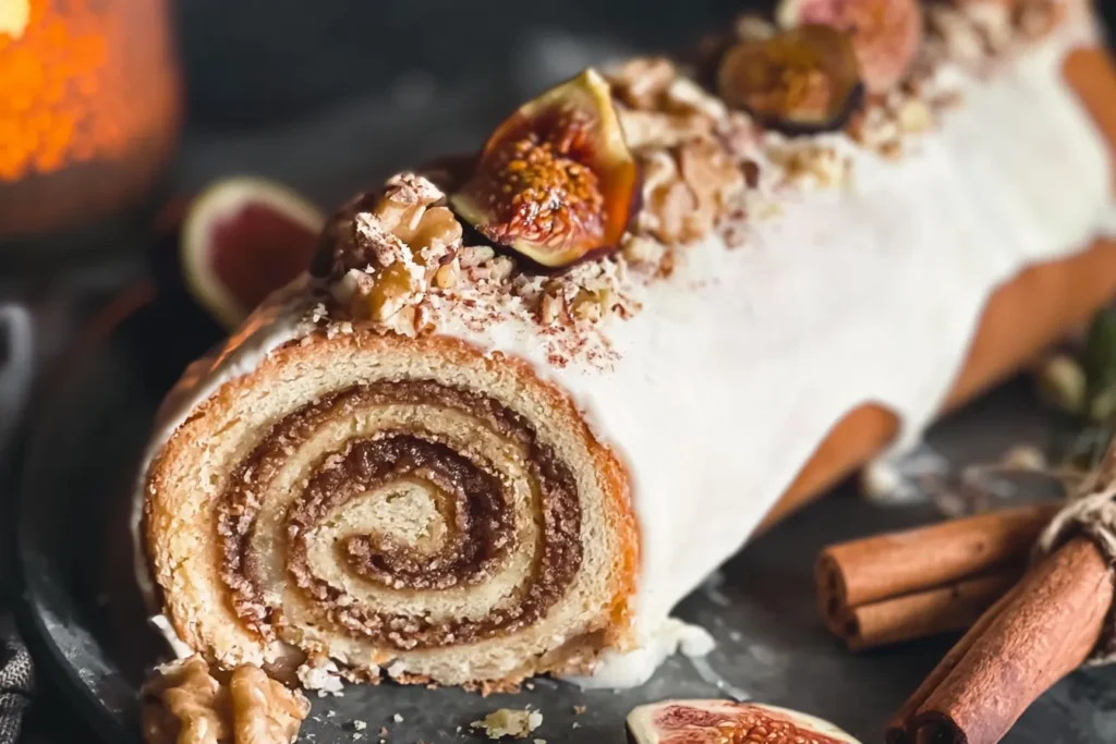 Fig and Cinnamon Roll Cake Freshly Baked